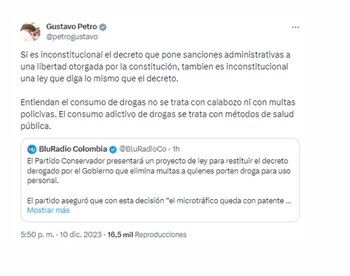 Presidente Gustavo Petro defiende eliminación