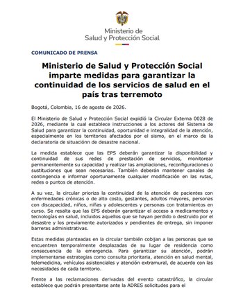 Ministerio de Salud - crédito Ministerio de Salud