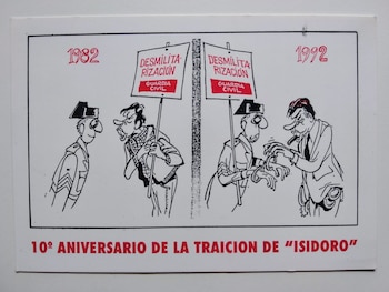 Calendarios repartidos por el SUGC en 1992 mostrando la hipocresía de Felipe González (Foto cedida)