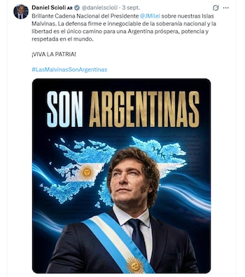 Tuit de Daniel Scioli tras la cadena nacional de Javier Milei