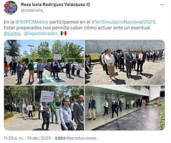 Rosa Icela Rodríguez Velázquez muestra