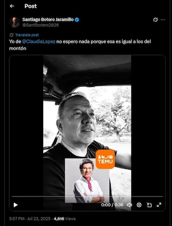 Santiago Botero criticó a Claudia