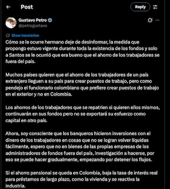 Gustavo Petro contestó a las
