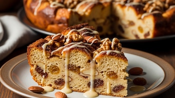 Receta de budín de pan con nueces y almendras, rápida y fácil