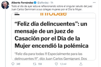 El tuit del presidente Fernández
