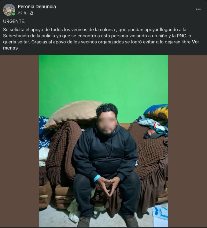 Residentes del sector difundieron en redes sociales la convocatoria para acudir a la subestación policial tras la captura del supuesto violador sexual.