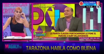 Magaly Medina pone en duda la imparcialidad de Karla Tarazona como crítica de espectáculos. Infobae Perú / Captura TV - Magaly TV La Firme