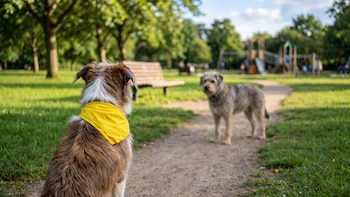 Qué significa que un perro lleve un listón o paliacate amarillo en el cuello