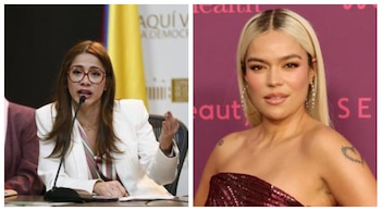 Catherine Juvinao reaccionó a la respuesta de Karol G frente a la polémica en que se vio envuelta por la canción +57 - crédito Lina Gasca/Colprensa y Kevin Winter/Getty Images/AFP