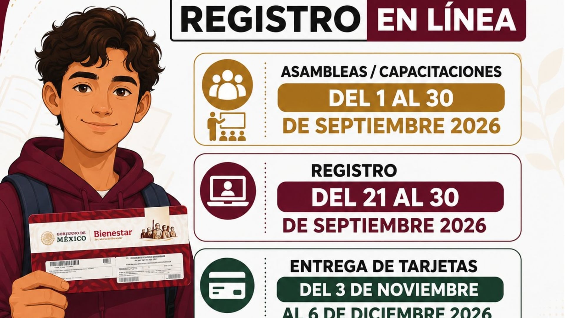La Beca Benito Juárez abrirá un registro en septiembre (X@avisosbienestar)