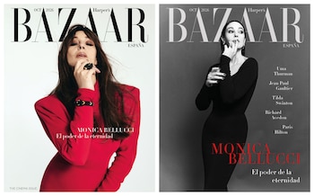 Monica Bellucci protagonizó las dos portadas de octubre de Harper's Bazaar luciendo Valentino y Dolce & Gabbana
(Créditos: Harper's Bazaar)