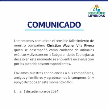 Comunicado del Parque de las