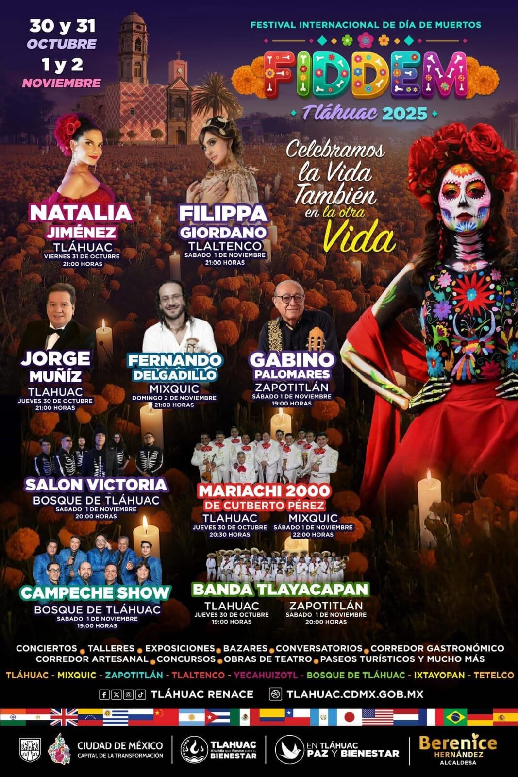 Estos son todos los artistas que se presentarán en las celebraciones del Día de Muertos 2025. Foto: Facebook/Berenice Hernández Calderón.