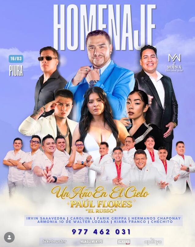 Artistas invitados al primer homenaje a Paul Flores