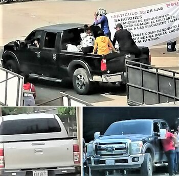 Parte de las camionetas usadas