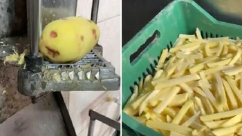 Papas eran peladas y cortadas