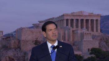 Rubio pide a Europa que salga de su "letargo" y reivindica desde Atenas los logros de la civilización occidental