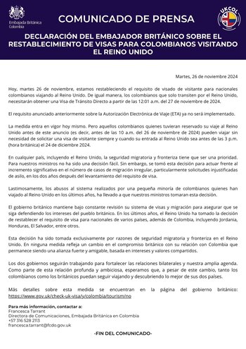 Este fue el comunicado con