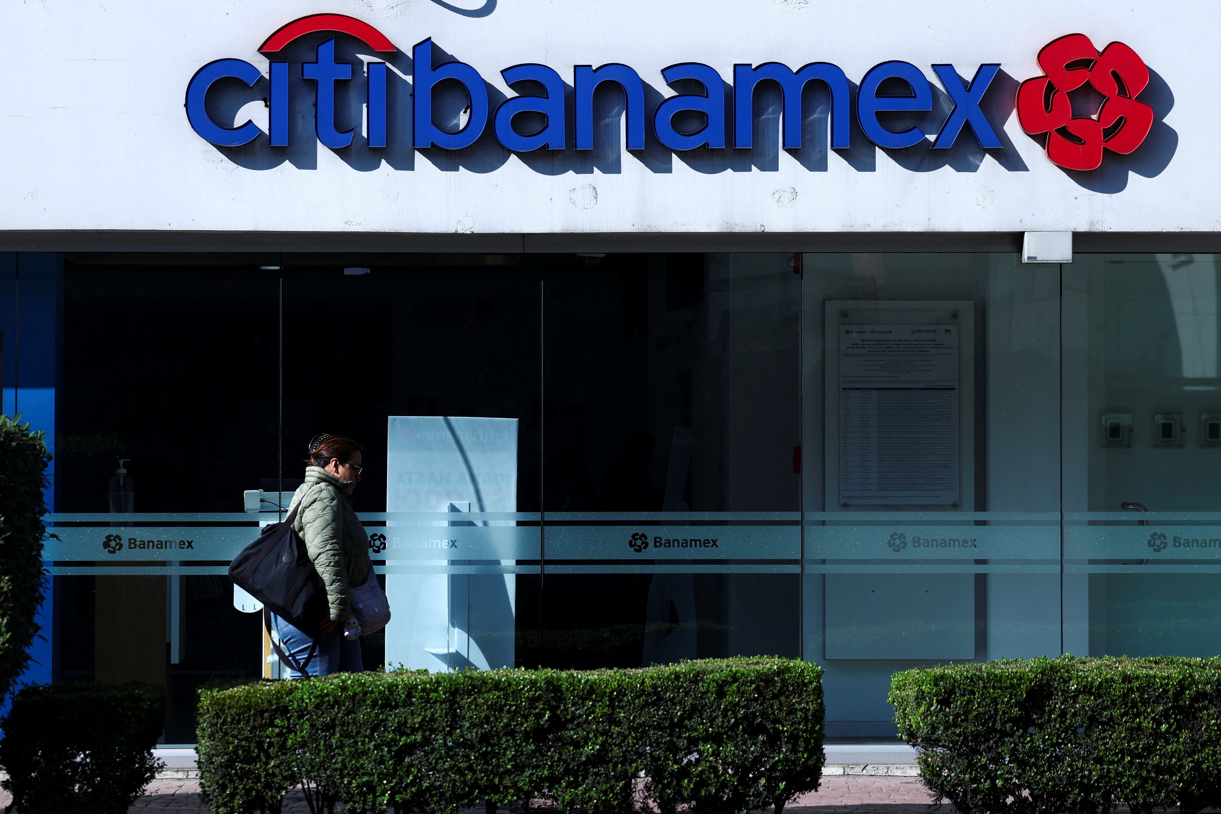 The logo of Citibanamex bank is pictured in Mexico City, Mexico, December 2, 2024. REUTERS/Raquel Cunha