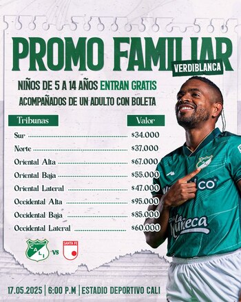 El cuadro Azucarero lanzó una promoción importante para que los niños acompañen-crédito @AsoDeporCali/X