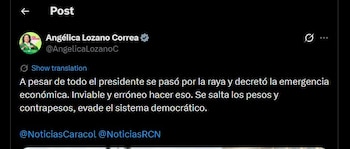 Angélica Lozano se fue en