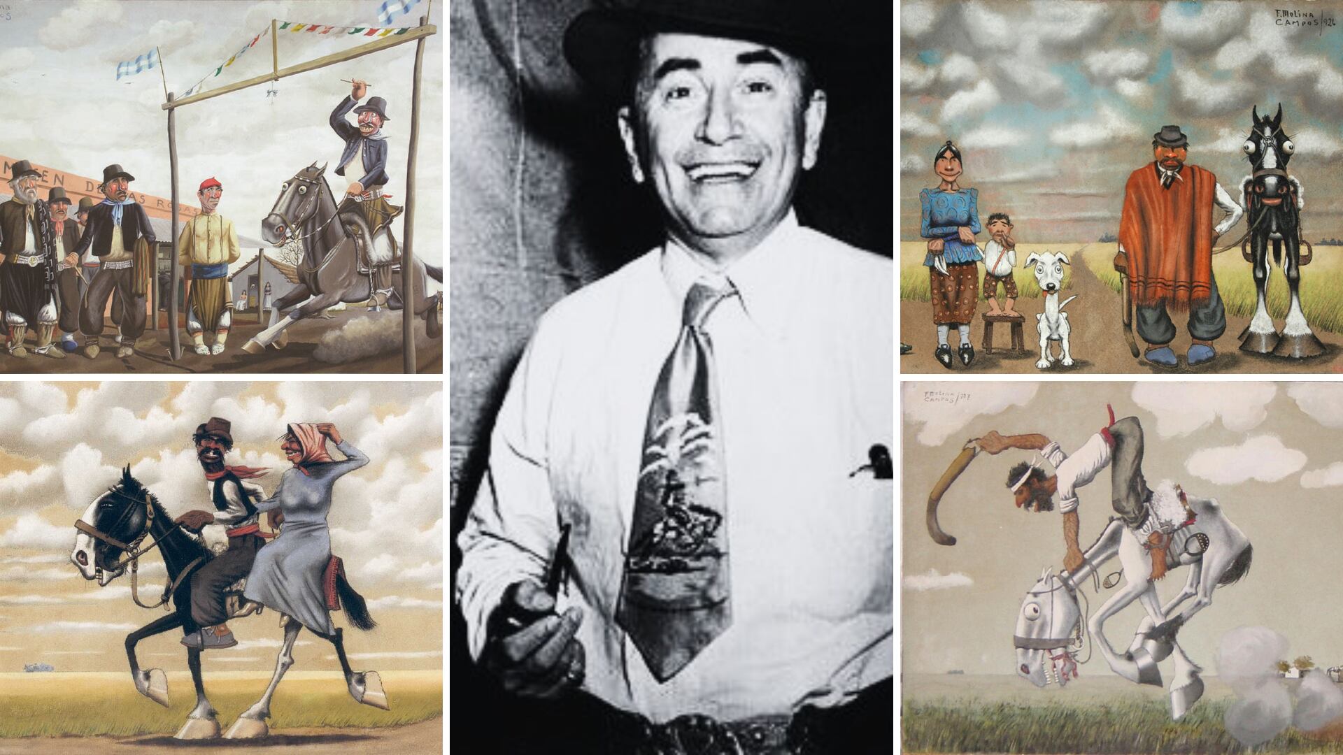 El pintor Florencio Molina Campos y algunas de sus obras más populares