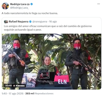 El ministro del Interior, Rodrigo Lara, reaccionó a la reaparición de alias ‘Silvana Guerrero’ y lanzó una advertencia contra las organizaciones armadas ilegales. - crédito @Rodrigo_Lara_/X