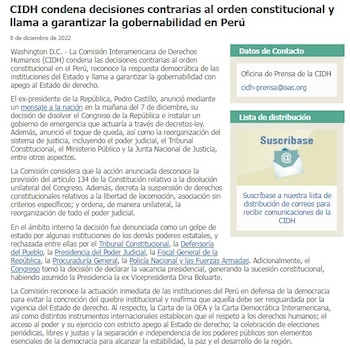 Pronunciamiento de la Comisión Interamericana