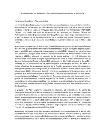 Los exministros argumentan que el