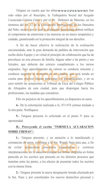 La resolución de la Justicia