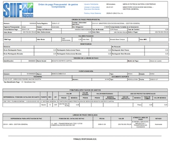 Comprobante de depósito de dinero