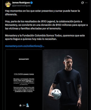 James Rodríguez - crédito @jamesdrodriguez/X