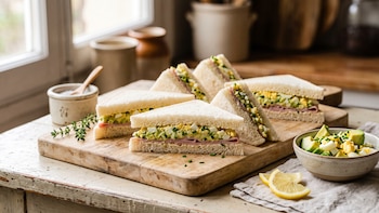 Receta de bocaditos de huevo, jamón y palta, rápida y fácil