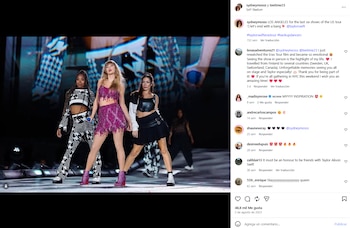 Polémica en la boda de Taylor Swift por el vestido de una de sus bailarinas del Eras Tour
