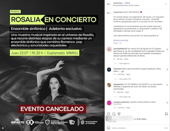 El comunicado del Museo Metropolitano de Arte Urbano de Córdoba respecto a la cancelación del evento (Instagram)
