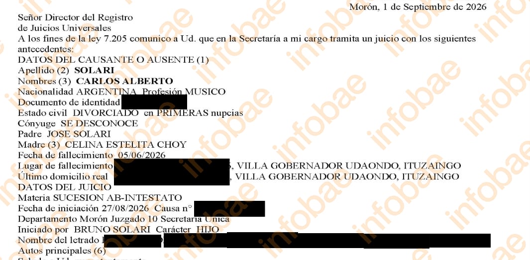 El registro de la sucesión del Indio: documento de la Suprema Corte bonaerense