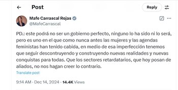 María Fernanda Carrascal defendió al
