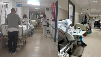 Pacientes en los pasillos esperan