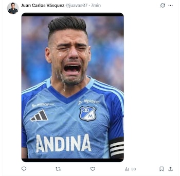 Las declaraciones de Falcao sobre el arbitraje recibieron críticas y burlas en redes sociales, especialmente por su presunta victimización - crédito X