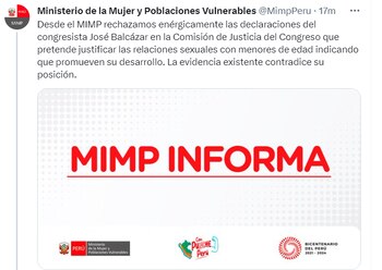 Comunicado del MIMP