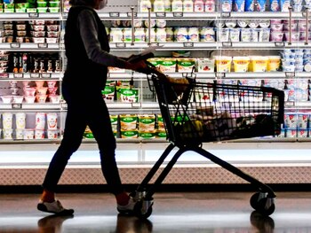 A customer at the Edeka