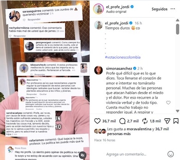 El docente aseguró sentir miedo a ser agredido en la calle - crédito @el_profe_jordi/IG
