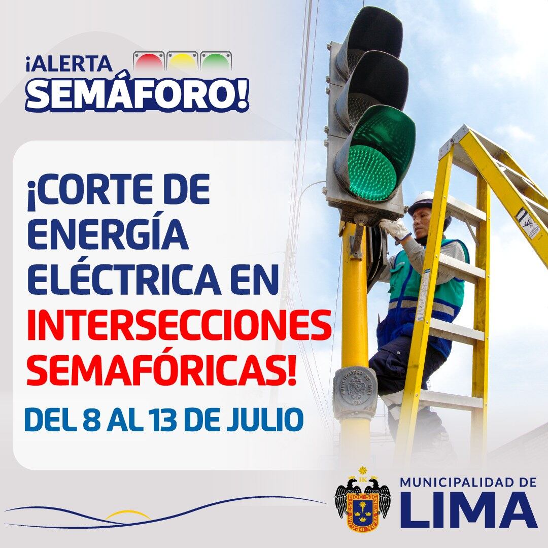 Un semáforo apagado en plena intersección de Lima debido a un corte de energía. Los conductores deben extremar precauciones en estos cruces sin señalización. Foto: Gerencia de Movilidad Urbana