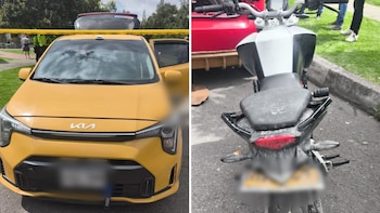 Las autoridades interceptaron a los sospechosos mientras presuntamente esperaban a víctimas que retiraban dinero de un banco -crédito Policía Bogotá