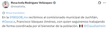 Comunicado de Rosa Icela.