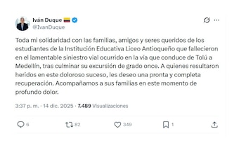 Con este mensaje en X,