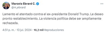 Marcelo Ebrard reacciona a atentado