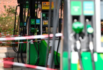 Una gasolinera en Londres, en