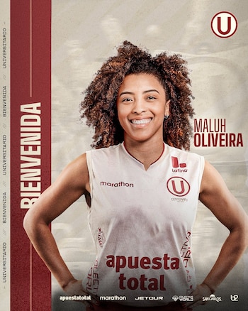 Maluh Oliveira es la nueva opuesta de Universitario. Crédito: Universitario