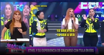 Magaly sorprendida por encuentro entre Ethel y Tula en EEG: “O es hipocresía o no se mete en los pleitos de su madre” (Captura: Magaly TV La Firme)